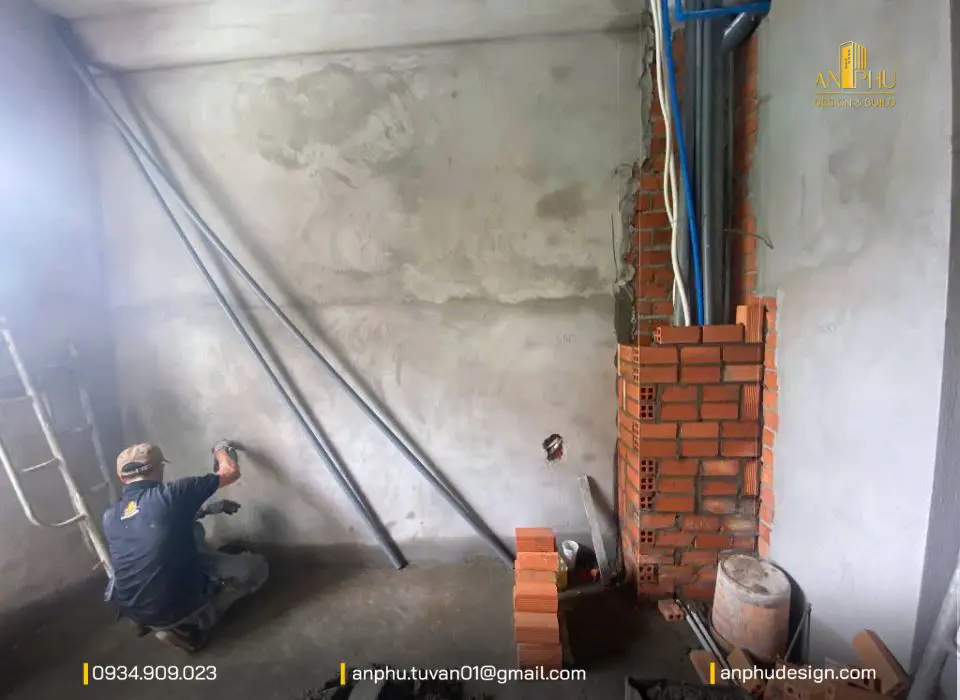 Thi công M&E tầng trệt