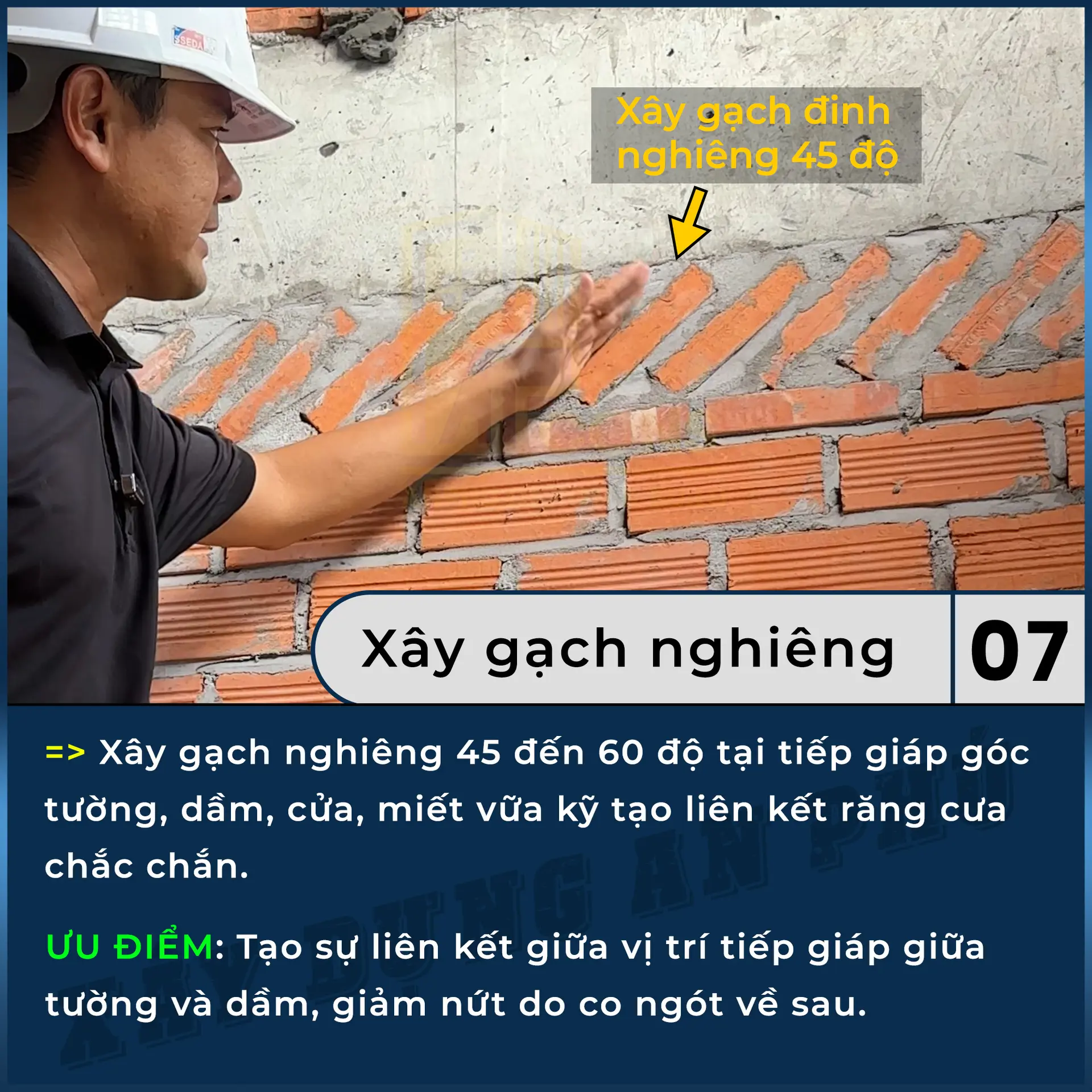 07. Xây gạch nghiêng