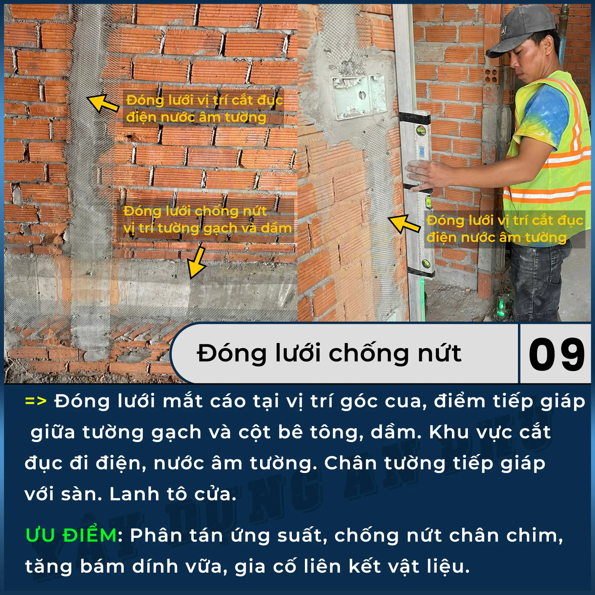09. đóng lưới chống nứt