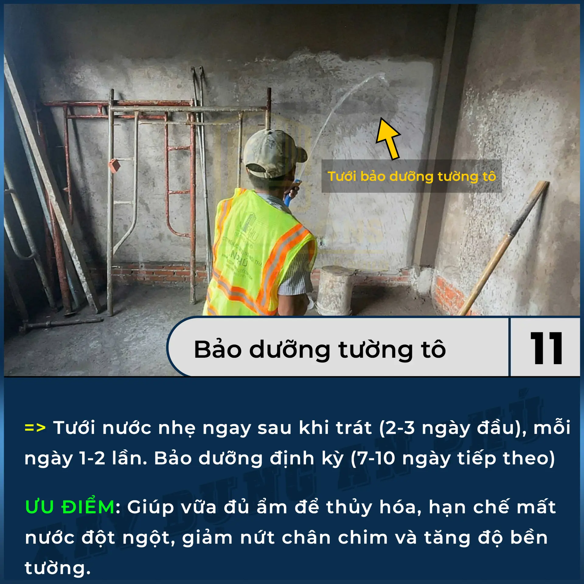 11. Tưới bảo dưỡng tường tô