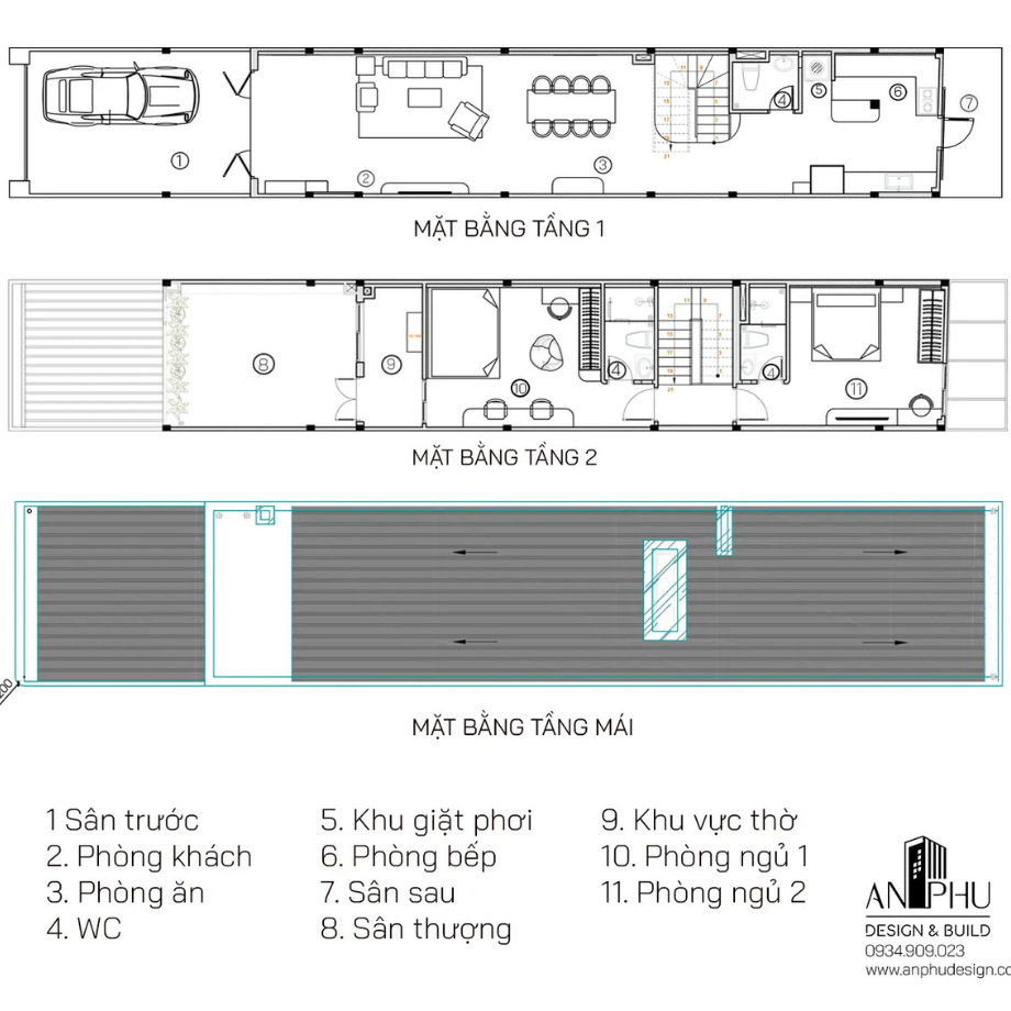 bản vẽ nhà phố 2 tầng