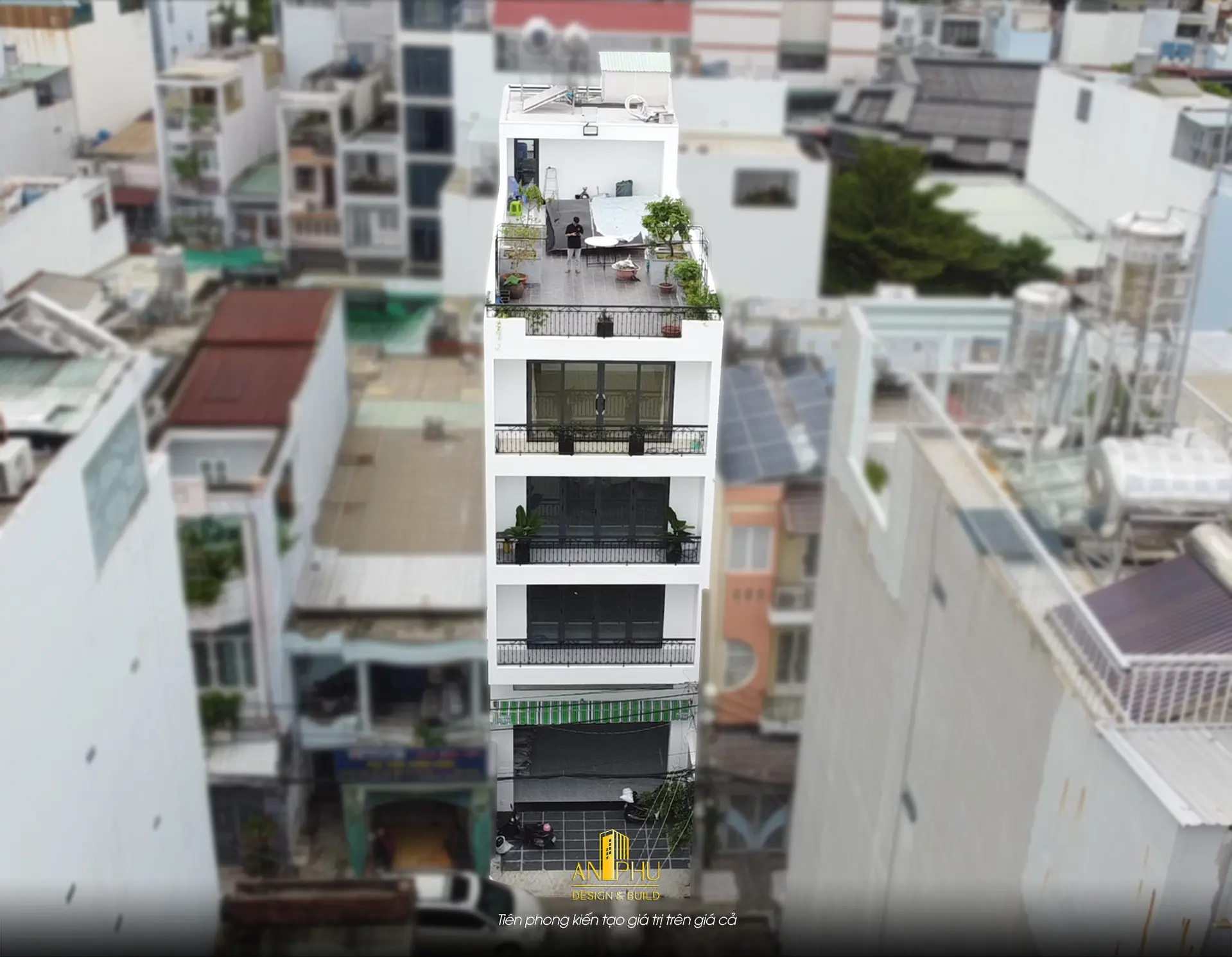 Mẫu nhà phố 5 tầng hiện đại kết hợp sản sản xuất kinh doanh tại Vườn Lài Tân Phú