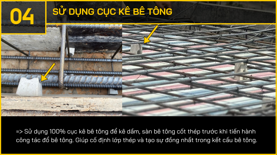 Khác biệt thi công tại An Phú - 100% sử dụng con kê bê tông