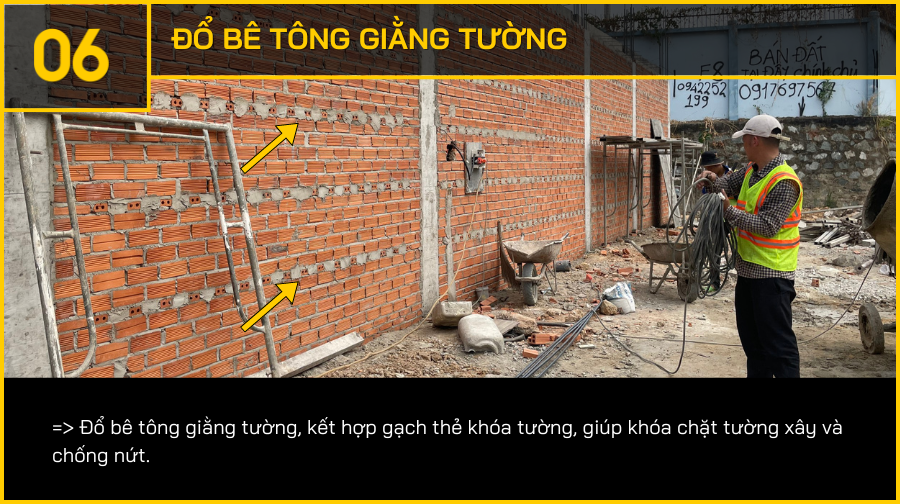 Khác biệt thi công tại An Phú - Đổ bê tông giằng tường