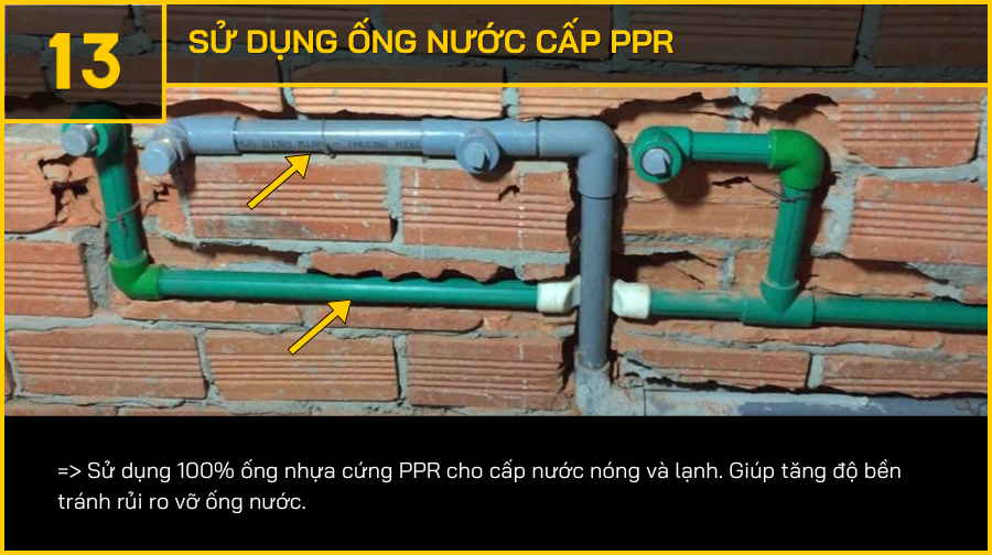 Khác biệt thi công tại An Phú - Sự dụng hệ thống ống nước PPR cho hệ thống cấp nước
