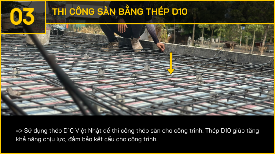 Khác biệt thi công tại An Phú - Thi công bằng thép Việt Nhật D10