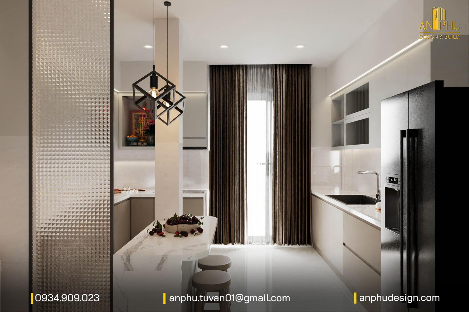 Khu vực bếp nhà ống 2 tầng