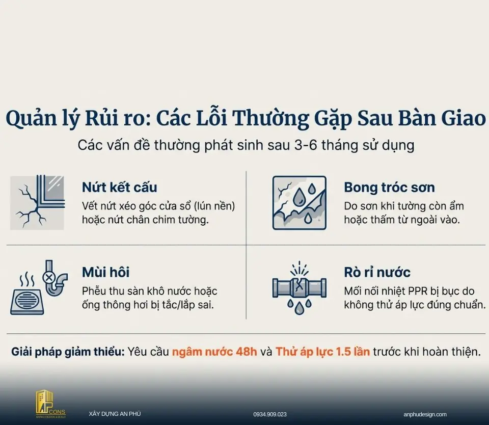 lỗi thường gặp sau khi bàn giao