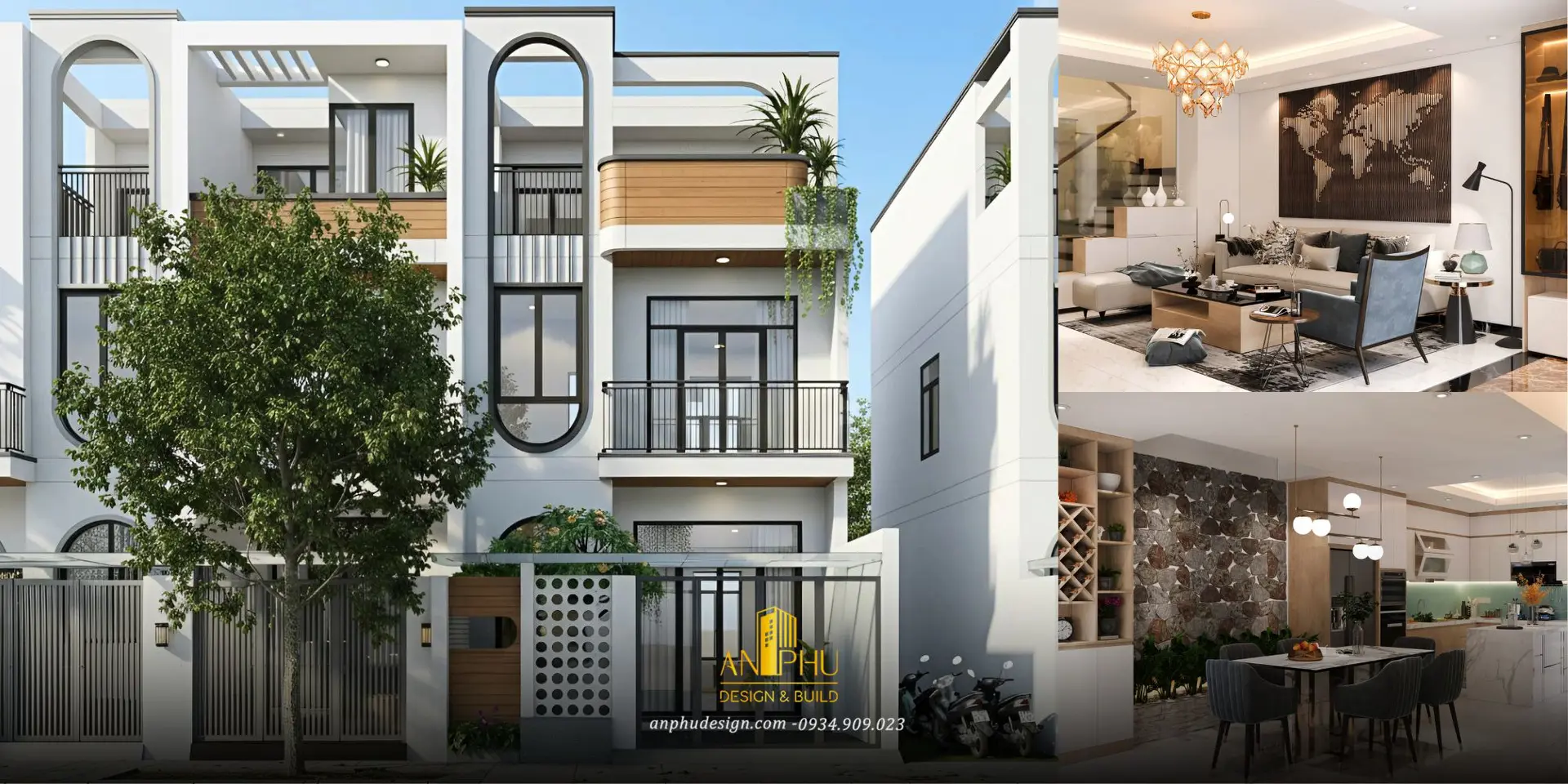 nhà đẹp 3 tầng 5x15m hiện đại, đẹp