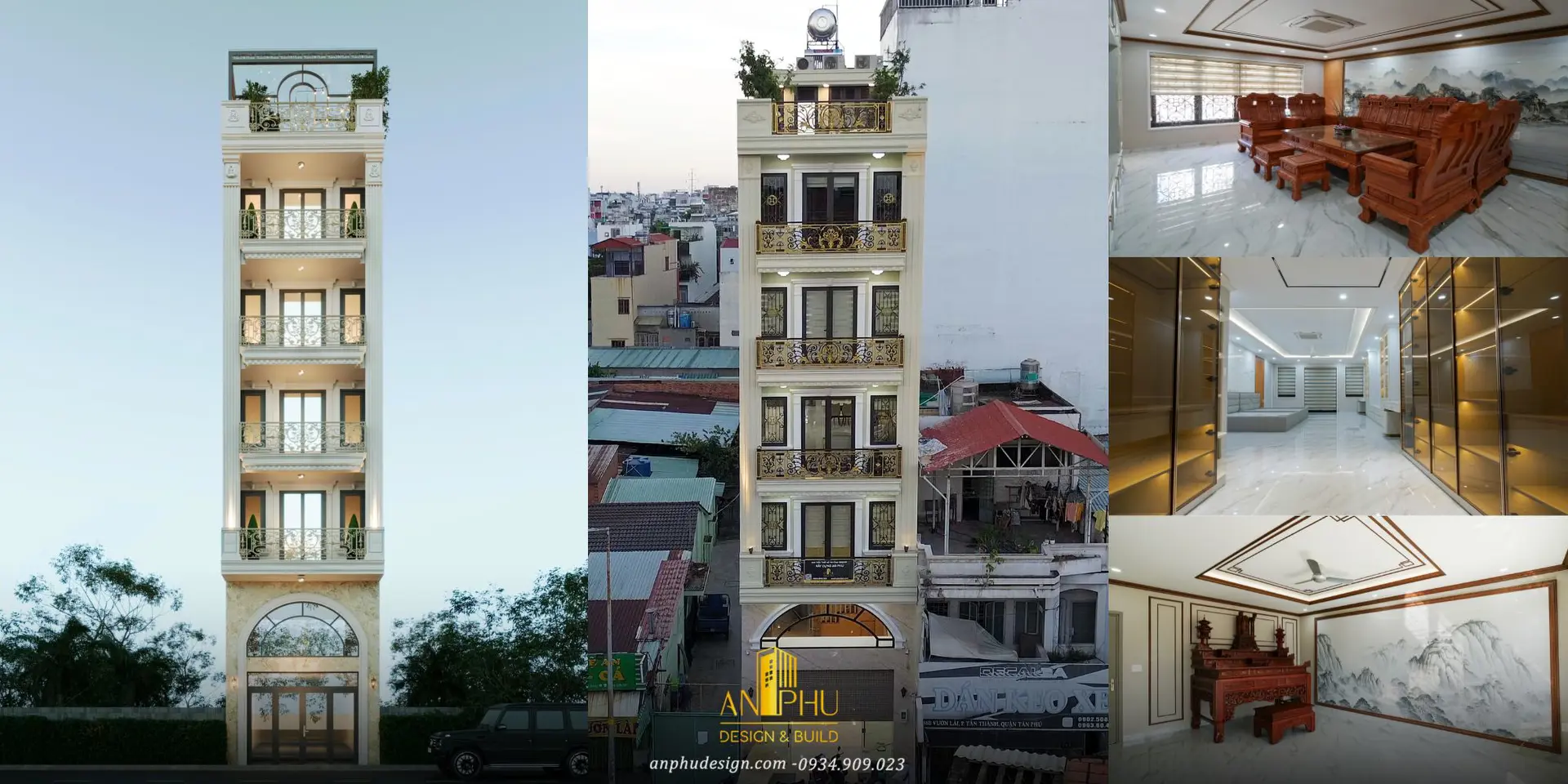 nhà đẹp 7 tầng tân cổ điển sang trọng