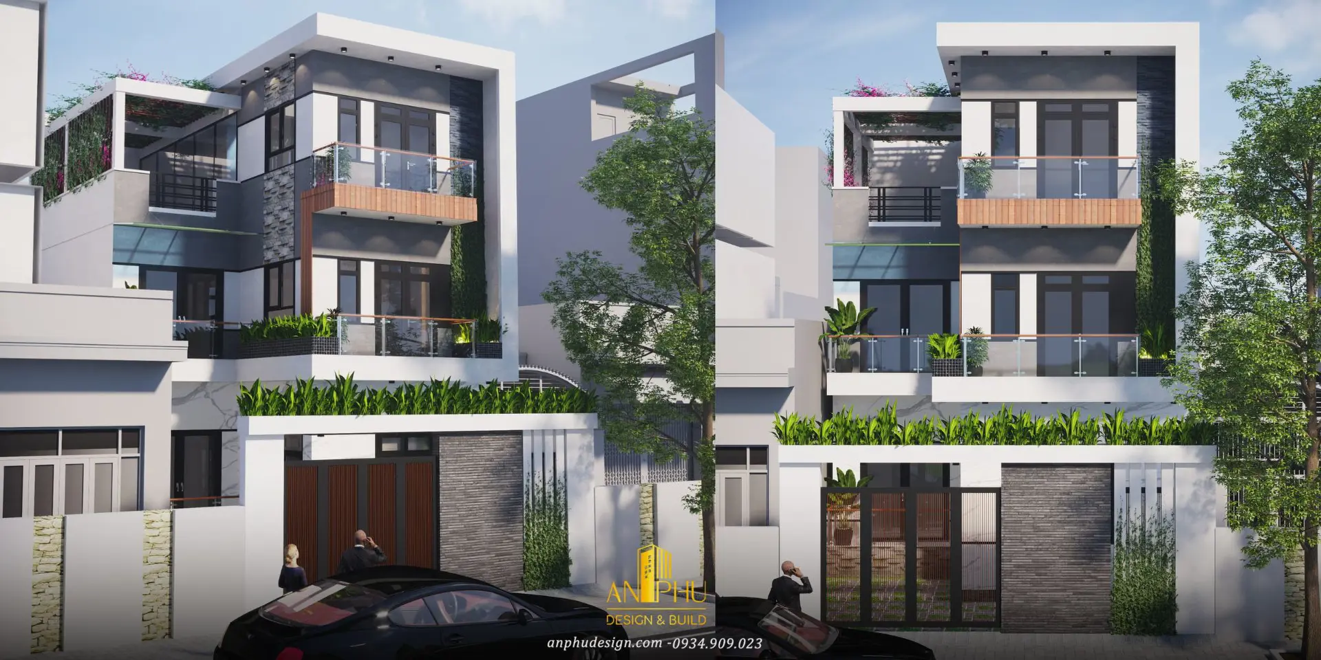 nhà đẹp mái bằng 3 tầng