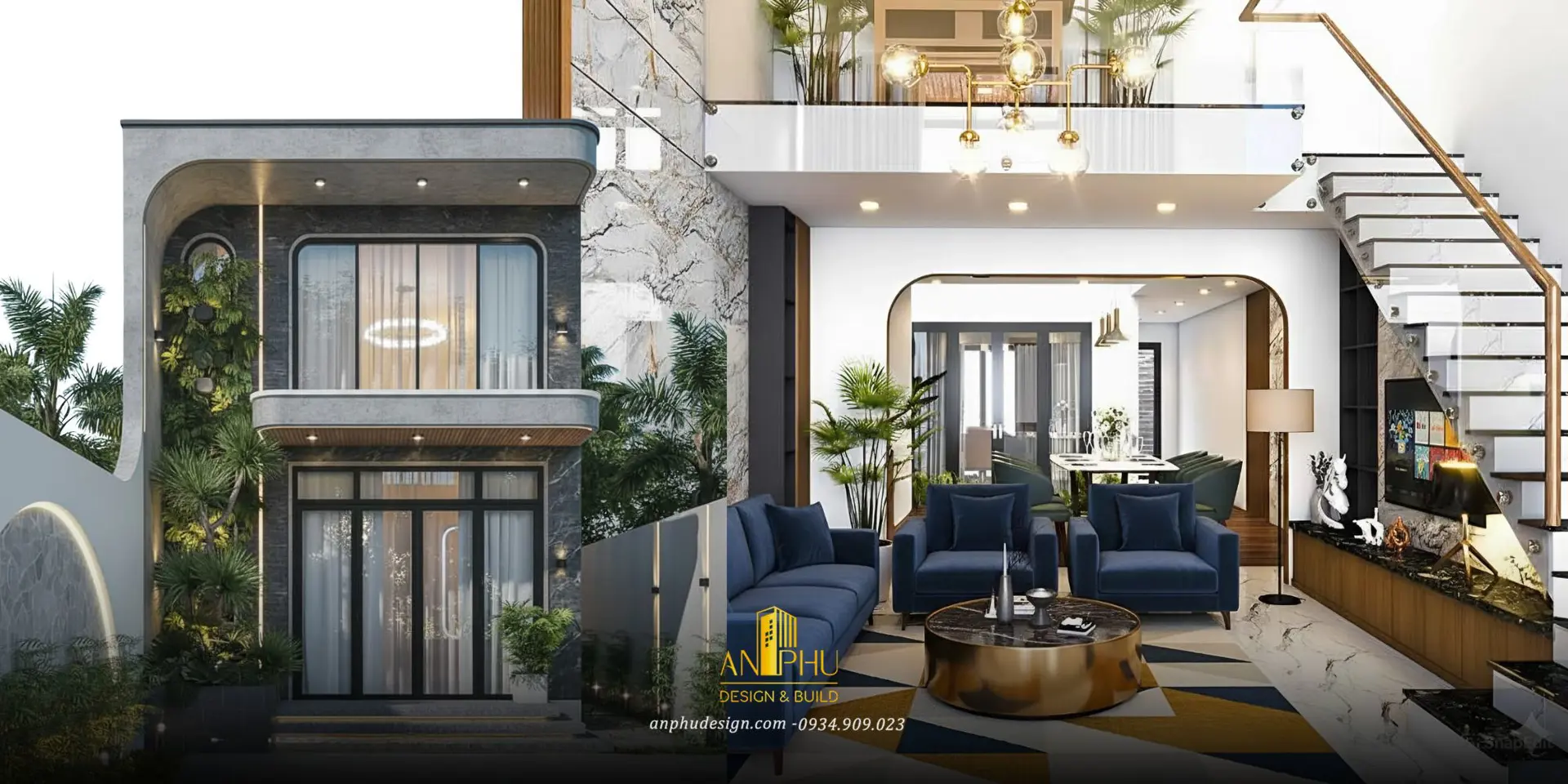 Nhà Gác Lửng 3 Phòng Ngủ Hiện Đại