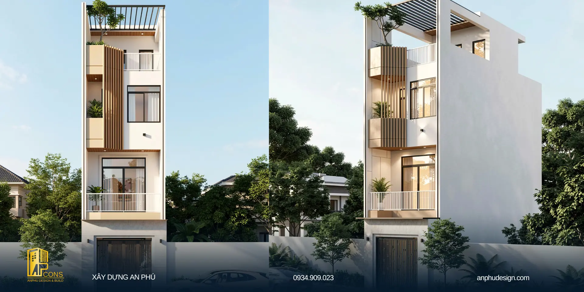 nhà phố 4 tầng hiện đại