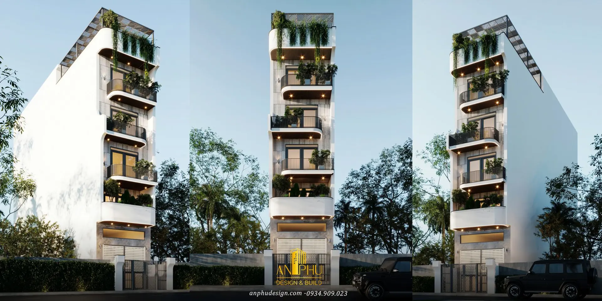 nhà phố 6 tầng đẹp hiện đại