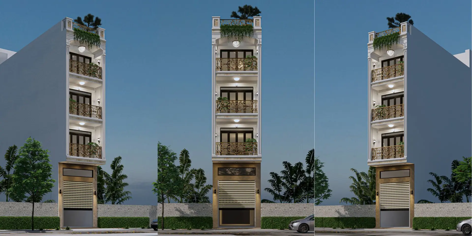 nhà phố 6 tầng đẹp tân cổ điển
