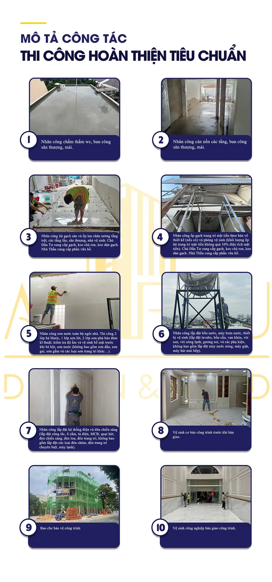 nhân công hoàn thiện gói tiêu chuẩn