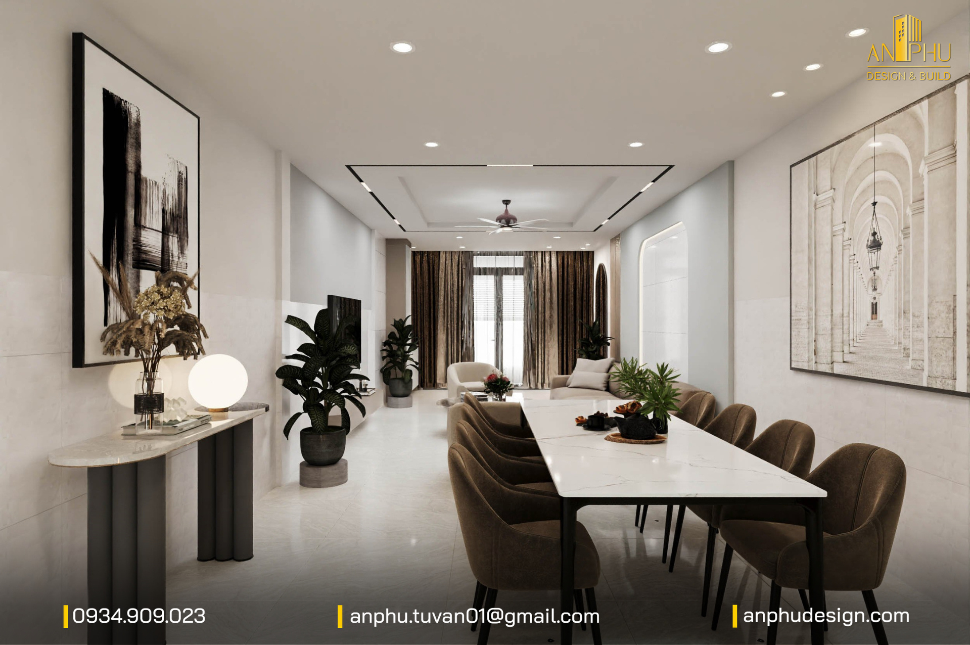 Phòng khách nhà phố 2 tầng 2