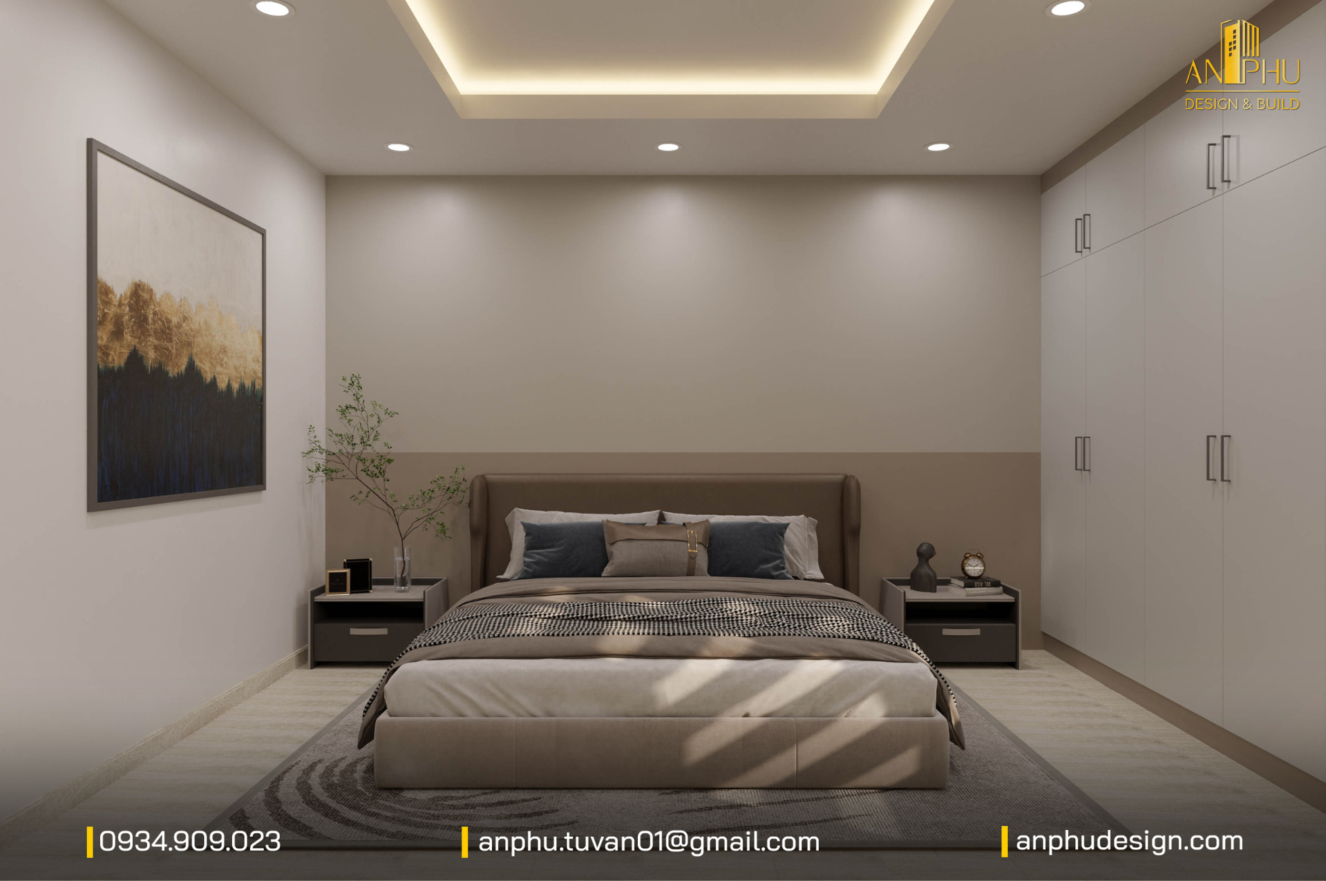 Phòng ngủ nhà phố 2 tầng