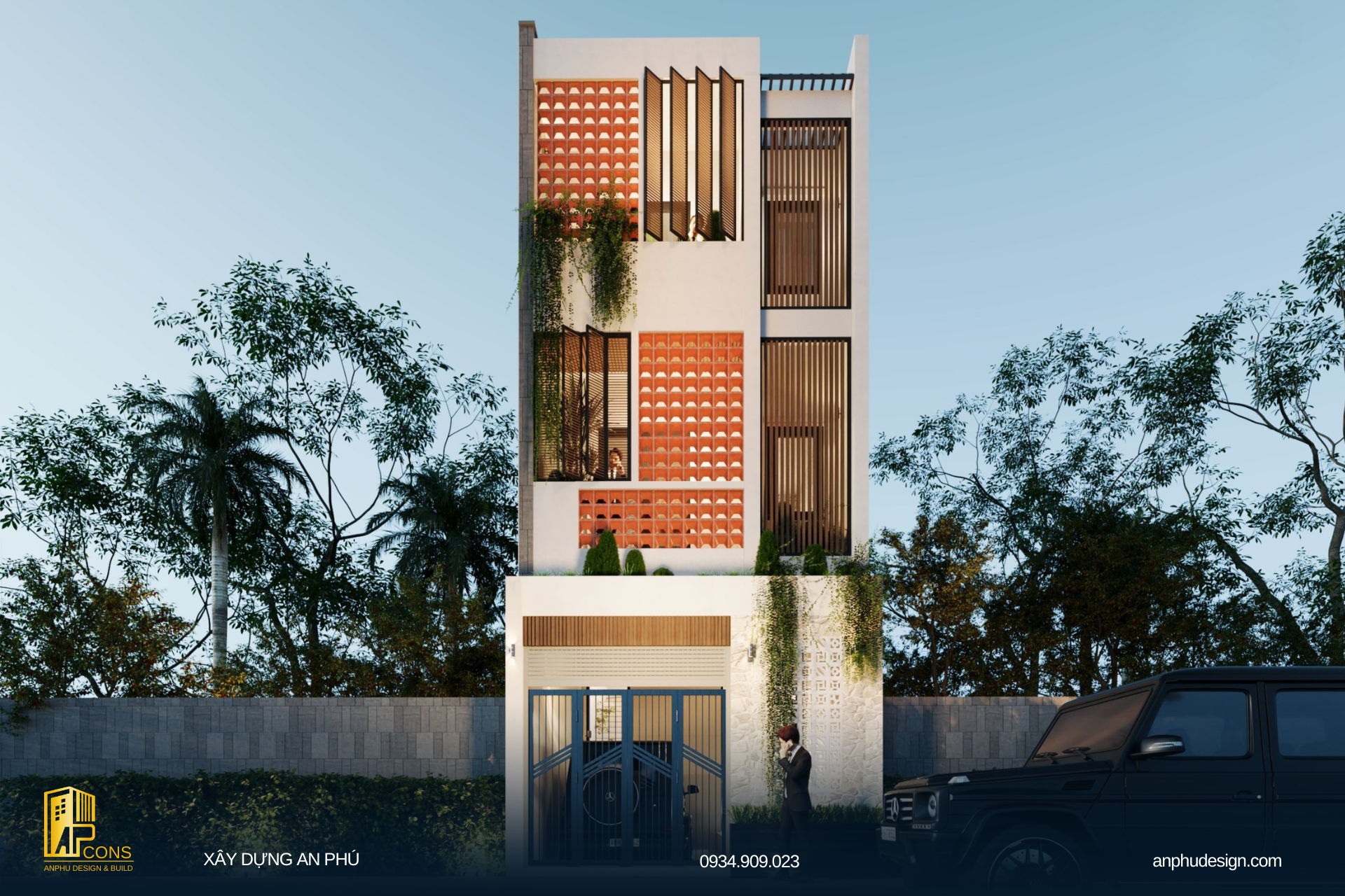 thiết kế nhà ống 3 tầng 10