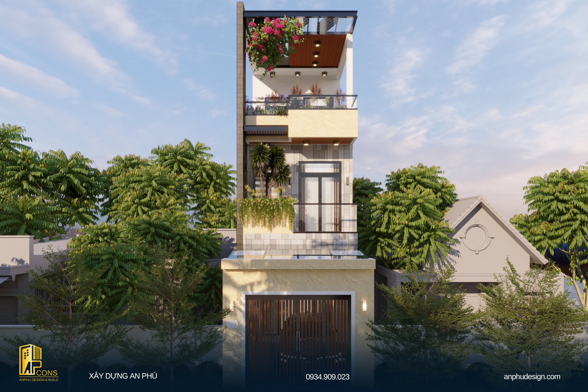 thiết kế nhà ống 3 tầng 8