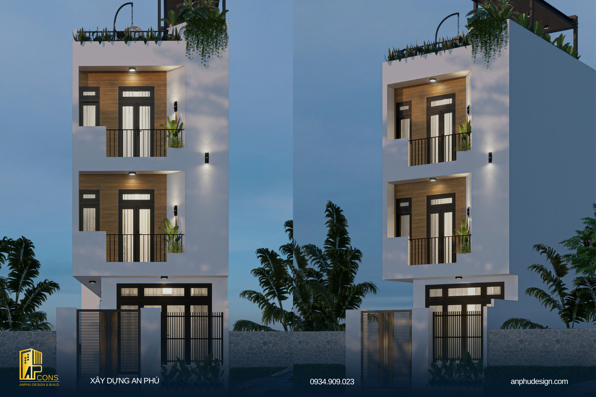 thiết kế nhà ống 3 tầng