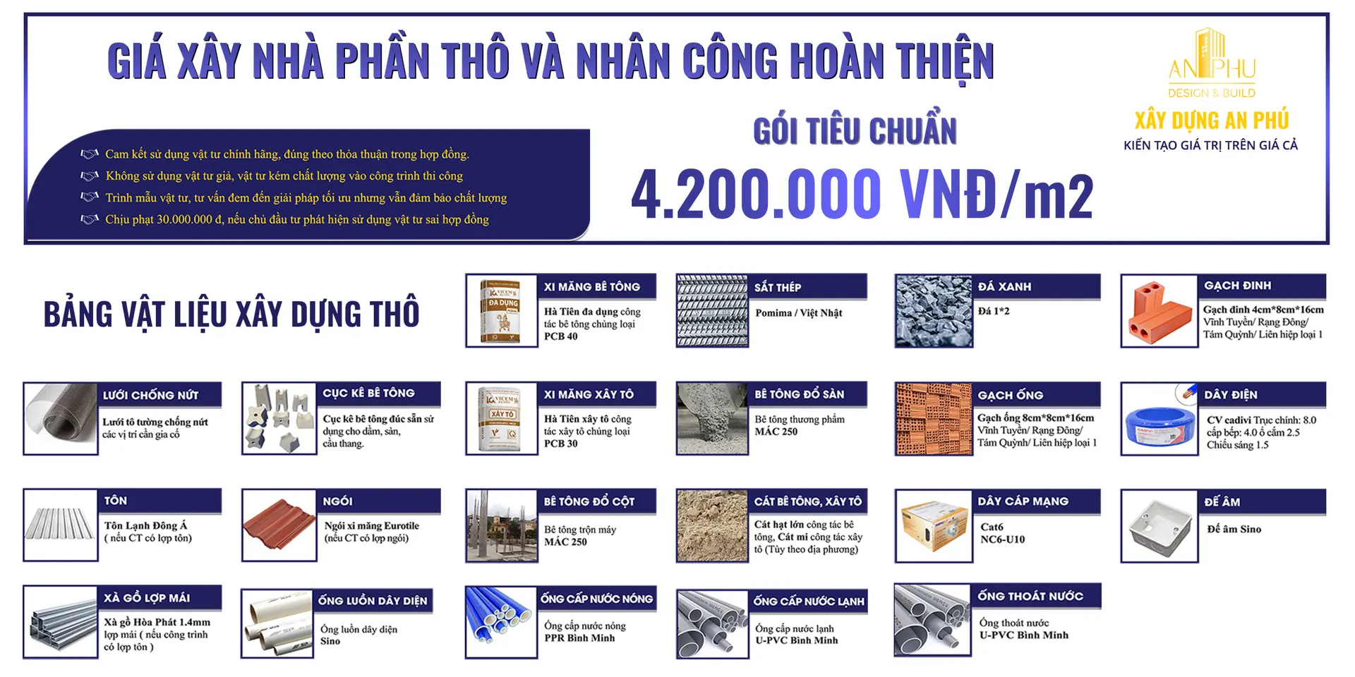 vật liệu gói tiêu chuẩn xây thô 4200000
